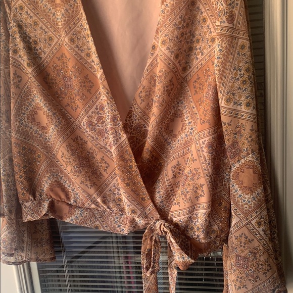 Bohemian Wrap Top in Brown - Picture 4 of 5